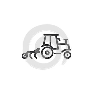 Tractor cultivator line icon