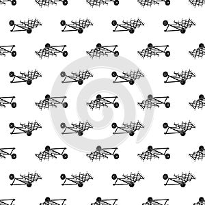 Tractor cultivator pattern seamless vector