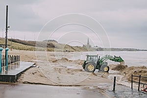 Tractor On A Winter Beach