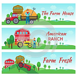 Tractor Driver Flat Banners