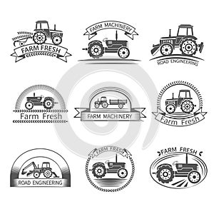 Tractor Driver Label vector design illustration