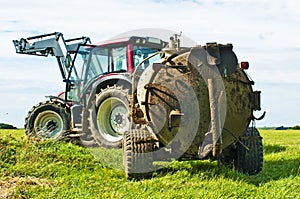 Tractor with dung