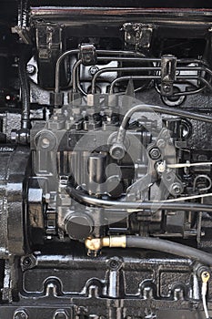 Tractor engine interior