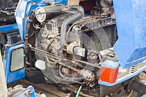 Tractor engine with leaking