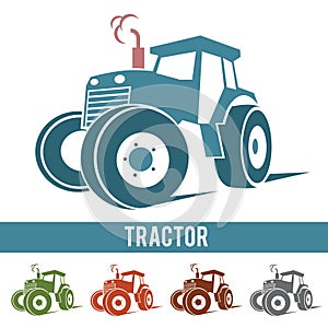 Tractor farm abstract icon logo on white background