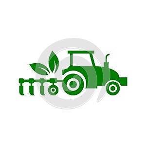 Tractor Farm Agriculture Logo Design isolated on white background