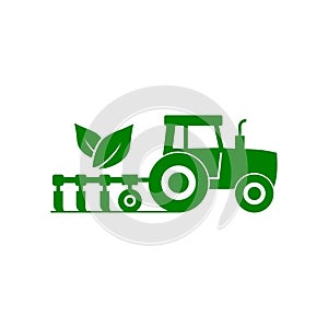 Tractor Farm Agriculture Logo Design isolated on white background