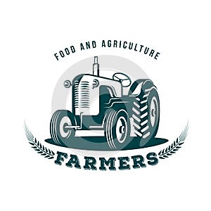 Tractor farm emblem