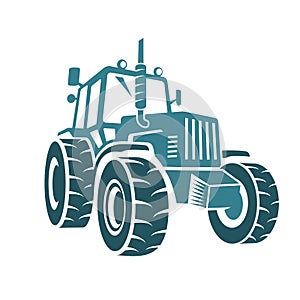 Tractor farm emblem photo