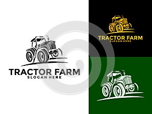 Tractor Farm Logo Vector, Tractor Machine Logo design template