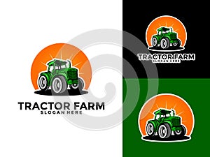 Tractor Farm Logo Vector, Tractor Machine Logo design template