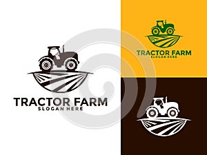 Tractor Farm Logo Vector, Tractor Machine Logo design template