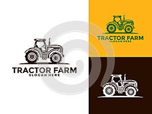 Tractor Farm Logo Vector, Tractor Machine Logo design template