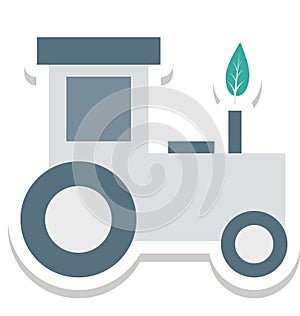 Tractor, Farm Tractor Color Isolated Vector Icon