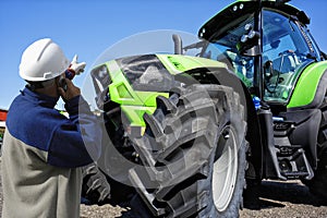 Tractor with farmer, mechanic