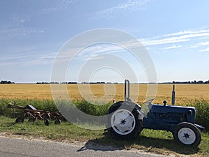 Tractor at farmland