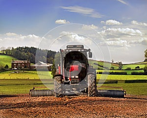 Tractor on Farmland, Somerset.