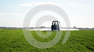Tractor fertilize field