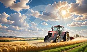 Tractor, tractor in the field