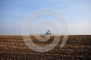 Tractor on field