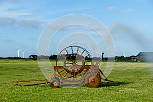 tractor in field, in Sweden Scandinavia North Europe