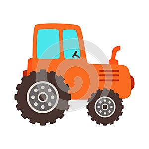 tractor in flat style isolated on white