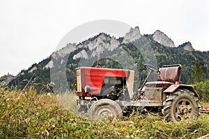 Tractor at the foot of the Three Crowns, Poland