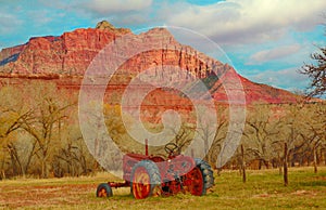 Tractor in the Ghost town of Grafton, Utah photo