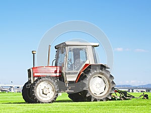 Tractor on grass