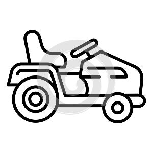 Tractor grass cutter icon, outline style