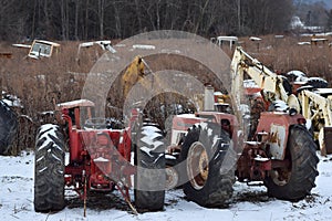 Tractor Graveyard in Winter