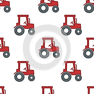 Tractor or harvester farming and agriculture seamless pattern vehicle