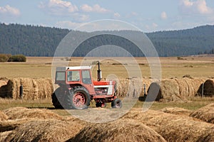 Tractor With Hay Bales