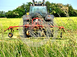 Tractor-haymaking