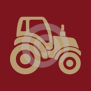 The tractor icon. Agrimotor symbol. Flat