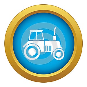 Tractor icon blue vector isolated