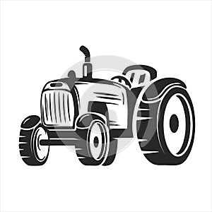 Tractor icon isolated on white background from vehicles and transport collection.