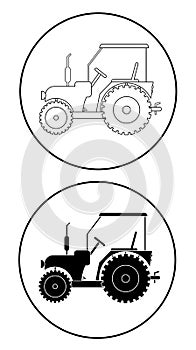Tractor icon set