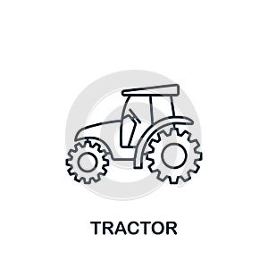 Tractor icon. Simple line element Tractor symbol for templates, web design and infographics