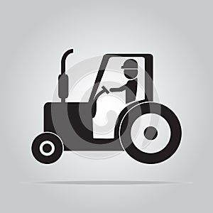 Tractor icon transportation sign illustration