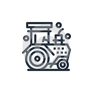 tractor icon vector from agriculture and farming concept. Thin line illustration of tractor editable stroke. tractor linear sign