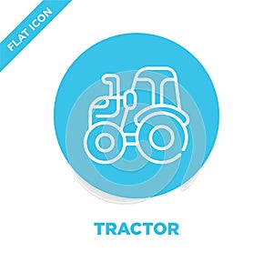 tractor icon vector. Thin line tractor outline icon vector illustration.tractor symbol for use on web and mobile apps, logo, print