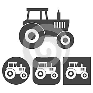 Tractor icons set - vector icon