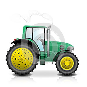 Tractor isolated on white background. Vector illustration