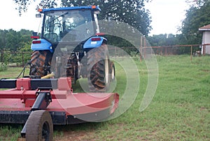 Tractor Just In From Mowing The Fields