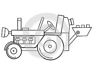 Tractor kids educational coloring page