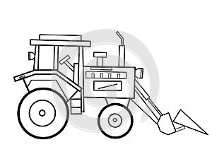 Tractor kids educational coloring page