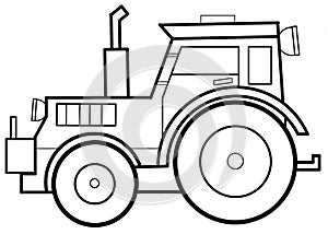 Tractor kids educational coloring page