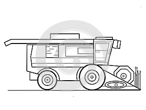 Tractor kids educational coloring page