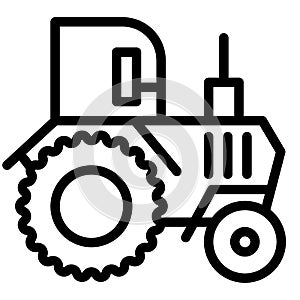 Tractor line icon. Agronomy vector illustration isolated on white. Agricultural outline style design, designed for web